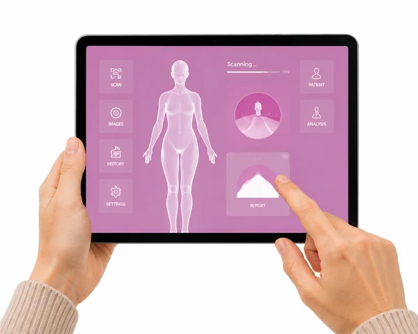 pink capture and analysis interface running on a tablet