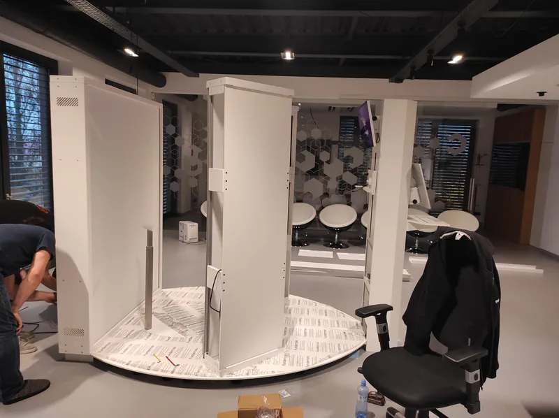pink prototype build floor — Prague facility